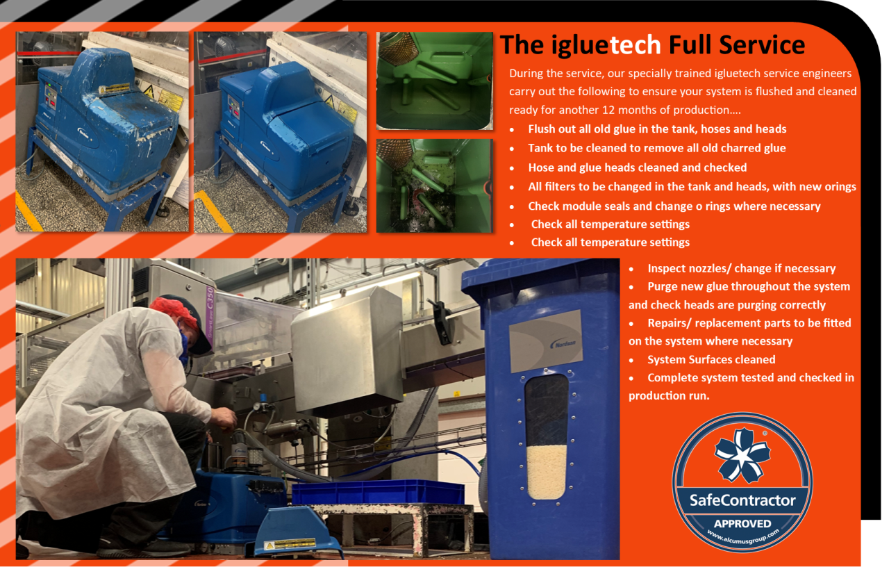 Glue system Servicing and Maintenance. igluetech are Safe Contractor Approved 