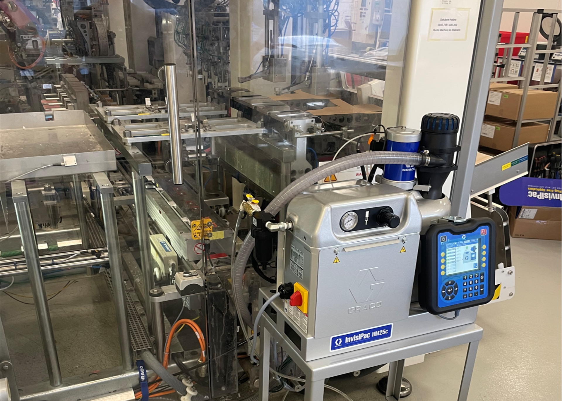 Graco Hm25C Installed onto Schubert Packaging Machine